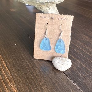 Beach glass ear rings!